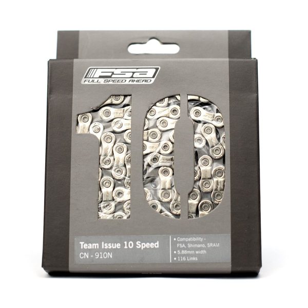 Sên xe đạp FSA Team Issue 10speed - 116 links 10 speed w/Silver roller w/1 driv elink connector,CN-910N - Ảnh 1