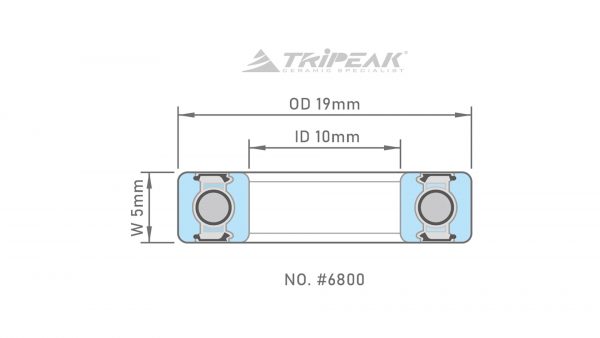#6800 (10 x 19 x 5 mm) Bạc đạn bánh xe - Ảnh 7