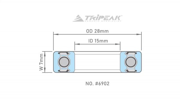 #6902 (15 x 28 x 7 mm) Bạc đạn bánh xe - Ảnh 5
