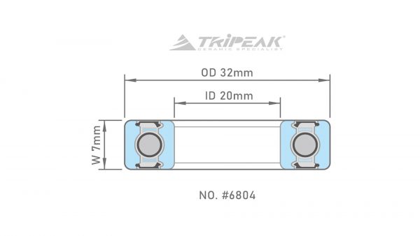 #6804 (20 x 32 x 7 mm) Bạc đạn bánh xe - Ảnh 8