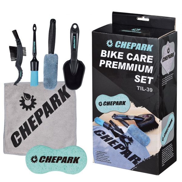 Bộ dụng cụ 6 món rửa xe đạp, hiệu Chepark BIKE CARE PREMIUM SET TIL-39 - Ảnh 1
