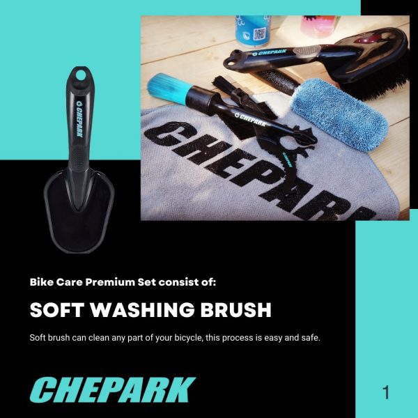 Bộ dụng cụ 6 món rửa xe đạp, hiệu Chepark BIKE CARE PREMIUM SET TIL-39 - Ảnh 2