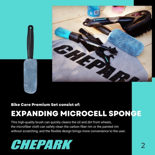 Bộ dụng cụ 6 món rửa xe đạp, hiệu Chepark BIKE CARE PREMIUM SET TIL-39 - Ảnh 3