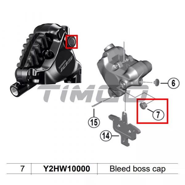 Nút cao su chắn bụi cho heo dầu shimano BR-R9250 / BR-R8150 / BR-R7170 Bleed boss cap Y2HW10000 - Ảnh 5