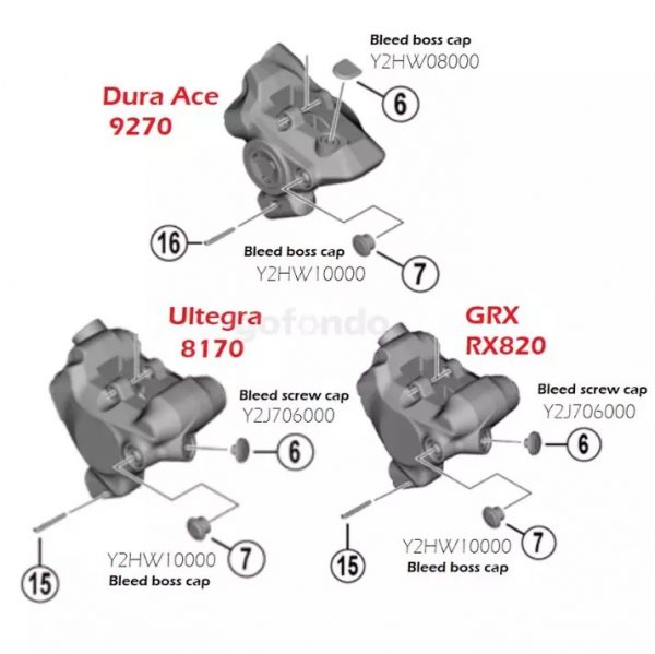 Nút cao su chắn bụi cho heo dầu shimano BR-R9250 / BR-R8150 / BR-R7170 Bleed boss cap Y2HW10000 - Ảnh 6