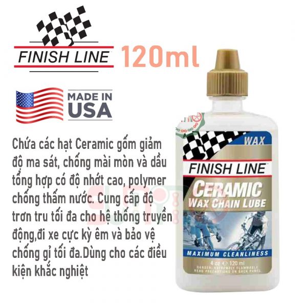 Dầu bôi trơn sên/xích xe đạp Finishline Chain Lube USA 120ml - Ảnh 4