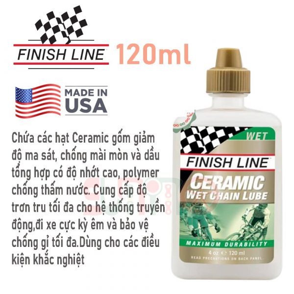 Dầu bôi trơn sên/xích xe đạp Finishline Chain Lube USA 120ml - Ảnh 8