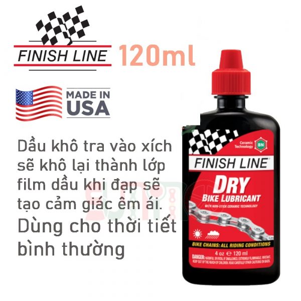 Dầu bôi trơn sên/xích xe đạp Finishline Chain Lube USA 120ml - Ảnh 9
