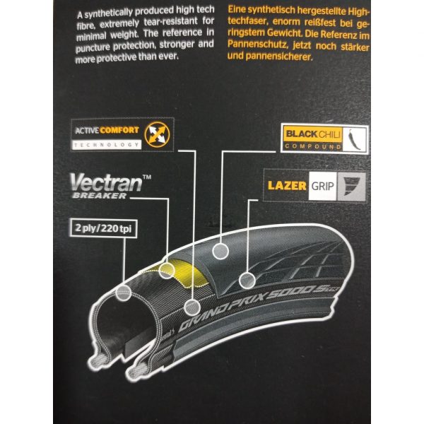 1 cái Vỏ/lốp xe đạp Continental Grand Prix GP5000STR Tubuless/Hookless and Tire, dành cho vành bánh không ruột. - Ảnh 8