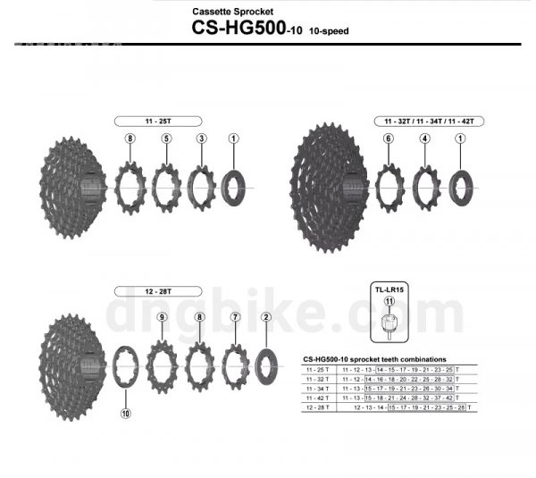 Líp Shimano HG500 Tiagra 10s Cassette - Ảnh 4