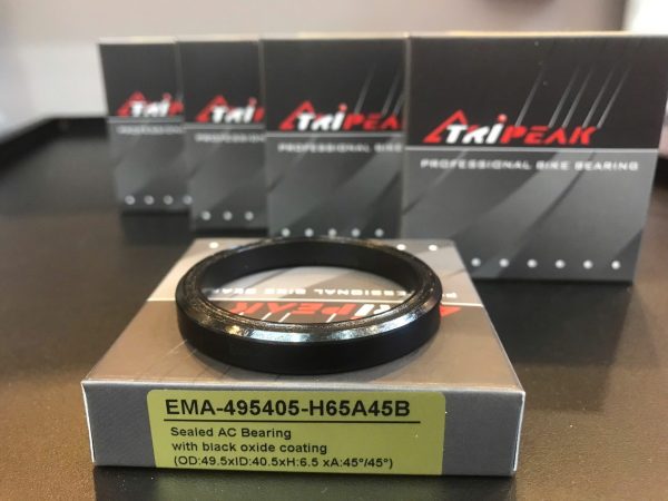 Bạc đạn chén cổ Tripeak Headset Bearing, bạc đạn steel có phủ lớp oxide coating đen (OD:49.5xID:40.5xH:6.5 xA:45°/45°) - Ảnh 1