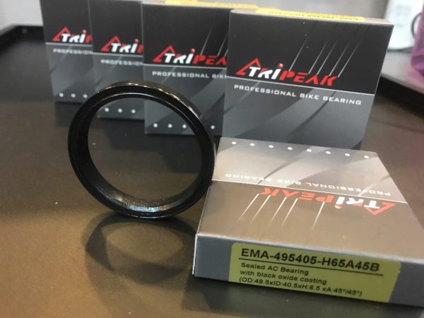Bạc đạn chén cổ Tripeak Headset Bearing, bạc đạn steel có phủ lớp oxide coating đen (OD:49.5xID:40.5xH:6.5 xA:45°/45°) - Ảnh 3