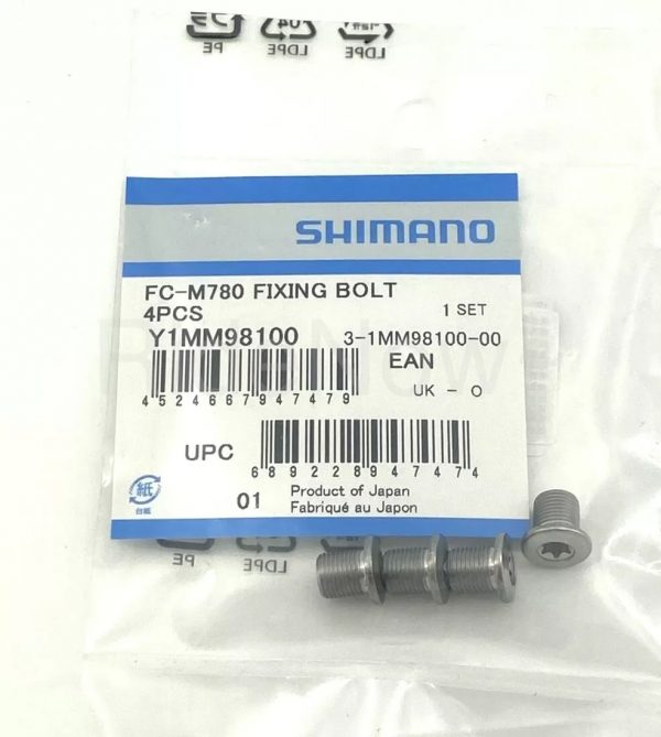 Bộ ốc giò dĩa xe đạp Shimano FC-M780 M8x8.5 mm Y1MM98100 Chainring Screw Set 4 Units for 105 - Ảnh 2