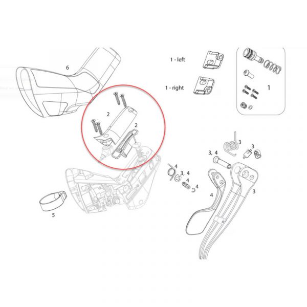 Ron cao su / nắp tay lắc dầu Sram Disc Brake HRD/HRR B1 SL RESERVOIR CAP KIT - Ảnh 2
