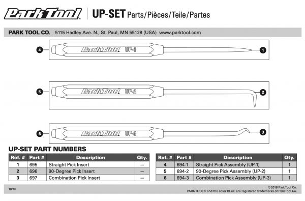 (Tool UP-SET) Parktool UP-SET Bộ dụng cụ sửa xe Utility Pick Set - Ảnh 4