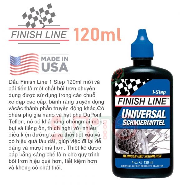 Dầu bôi trơn sên/xích xe đạp Finishline Chain Lube USA 120ml - Ảnh 11