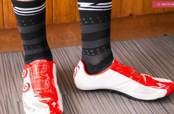 Vớ xe đạp Baisky Sport Socks, freesize, màu Black White - Ảnh 4