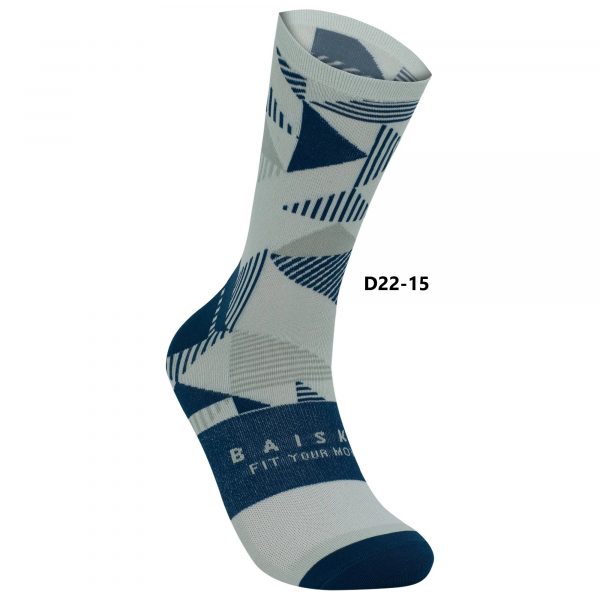 Vớ xe đạp Baisky Sport Socks, freesize, màu GeometryII Blue - Ảnh 1