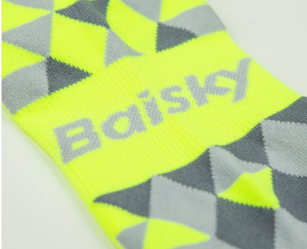 Vớ xe đạp Baisky Sport Socks, freesize, màu Yellow/Gray - Ảnh 5