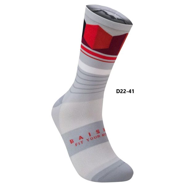 Vớ xe đạp Baisky Sport Socks, freesize, màu White Red - Ảnh 1