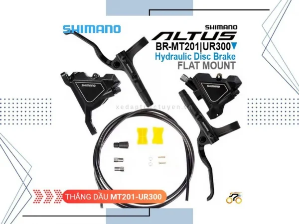 Tay thắng MTB Shimano BL-MT201 kèm dầy dầu, heo dầu BR-UR300, cặp trái phải - Ảnh 1