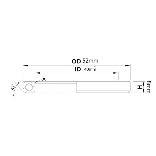 (HS-045) 52x40x8mm, 45°/45° Bạc đạn chén cổ TRIPEAK Headset Steel Bearing - Ảnh 4