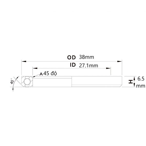 (HS-002) 38x27.1x6.5mm, 45°/45° Bạc đạn chén cổ TRIPEAK Headset Steel Bearing - Ảnh 5