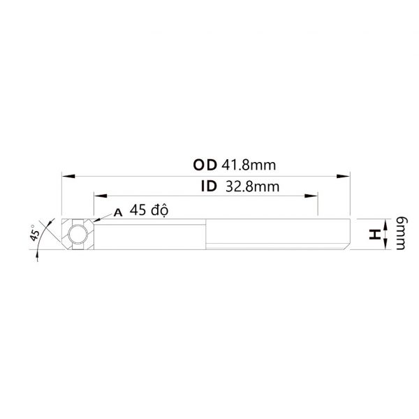 (HS-018) 41.8x32.8x6mm ,45°/45° Bạc đạn chén cổ TRIPEAK Headset Steel Bearing - Ảnh 7