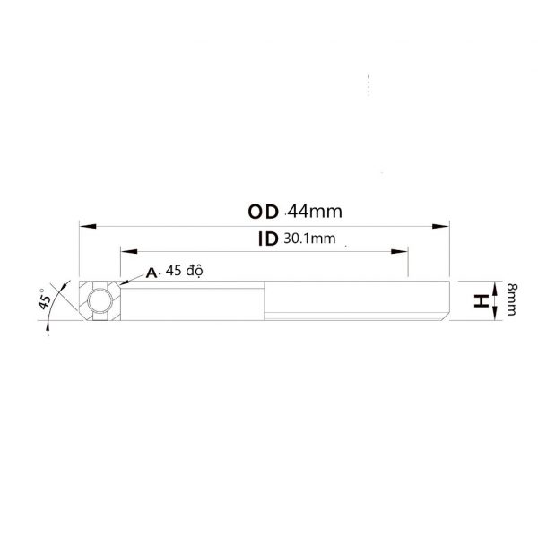 (HS-020) 44x30.1x8mm , 45°/45° Bạc đạn chén cổ TRIPEAK Headset Steel Bearing - Ảnh 7