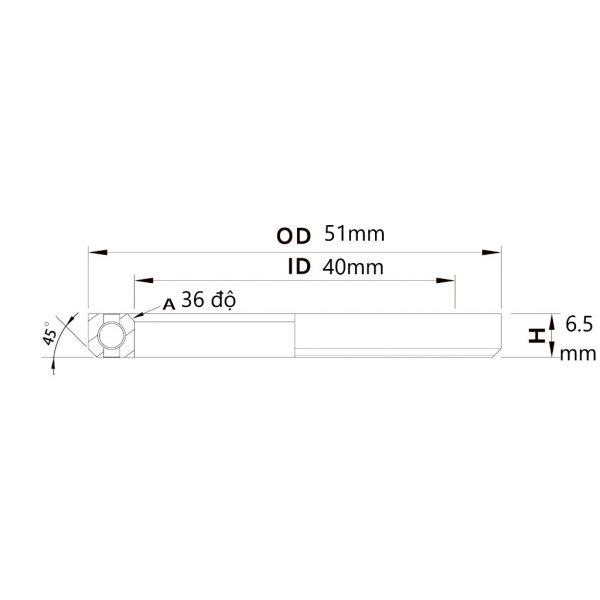 (HS-036) 51x40x6.5mm, 36°/36° Bạc đạn chén cổ TRIPEAK Headset Steel Bearing - Ảnh 8