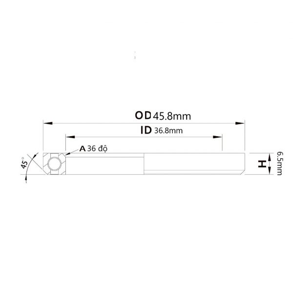 (HS-024) 45.8x36.8x6.5mm , 45°/45° Bạc đạn chén cổ TRIPEAK Headset Steel Bearing - Ảnh 9
