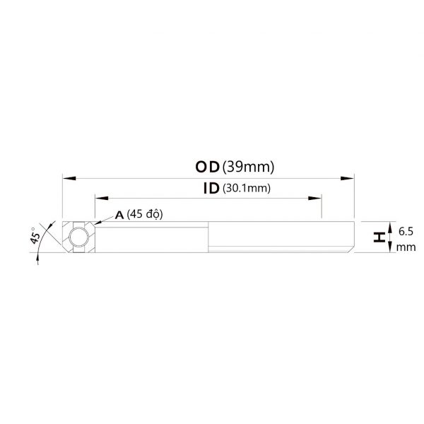 (HS-003)39x30.1x6.5mm, 45°/45° Bạc đạn chén cổ TRIPEAK Headset Steel Bearing - Ảnh 5