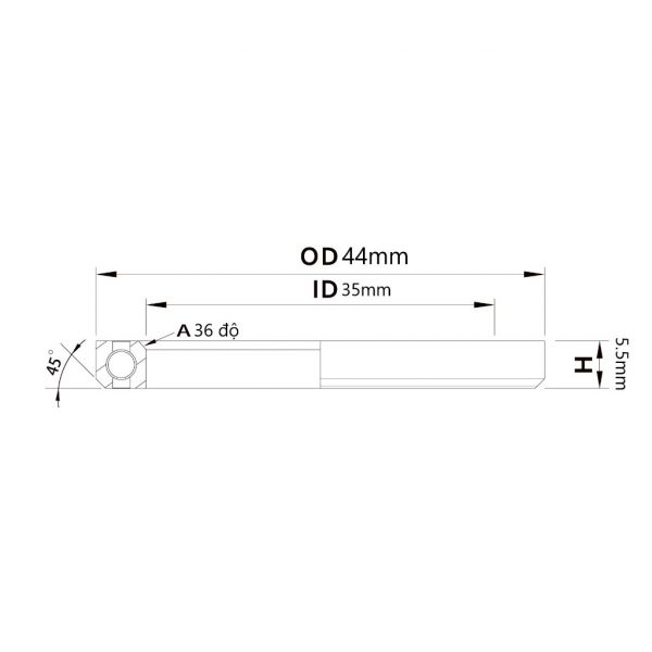 (HS-026) 46.9x34.1x7mm, 45°/45° Bạc đạn chén cổ TRIPEAK Headset Steel Bearing - Ảnh 8