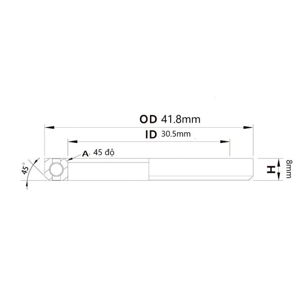 (HS-017) 41.8x30.5x8mm , 45°/45° Bạc đạn chén cổ TRIPEAK Headset Steel Bearingwith small lip - Ảnh 5
