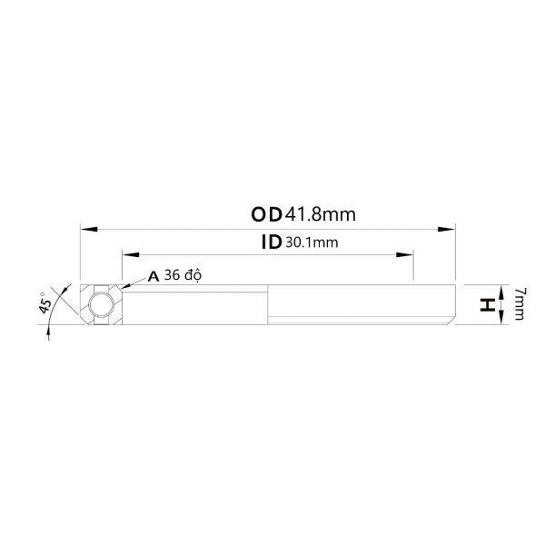 (HS-012) 41.8x30.1x7mm, 36°/45° Bạc đạn chén cổ TRIPEAK Headset Steel Bearing - Ảnh 6