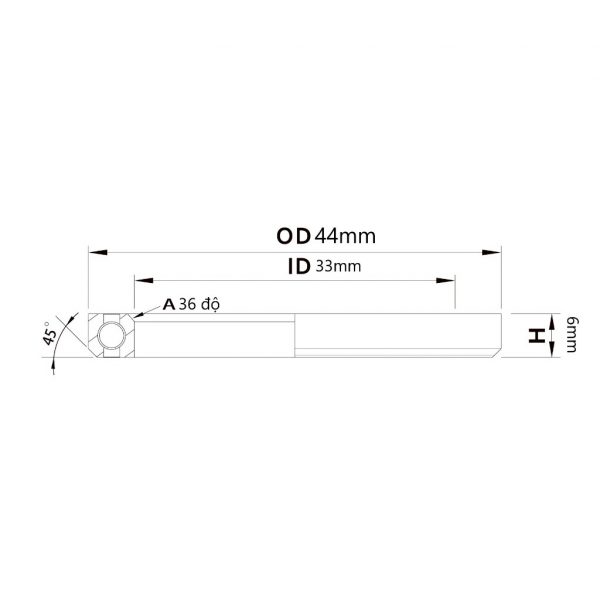 (HS-021) 44x33x6mm , 36°/45° Bạc đạn chén cổ TRIPEAK Headset Steel Bearing - Ảnh 4