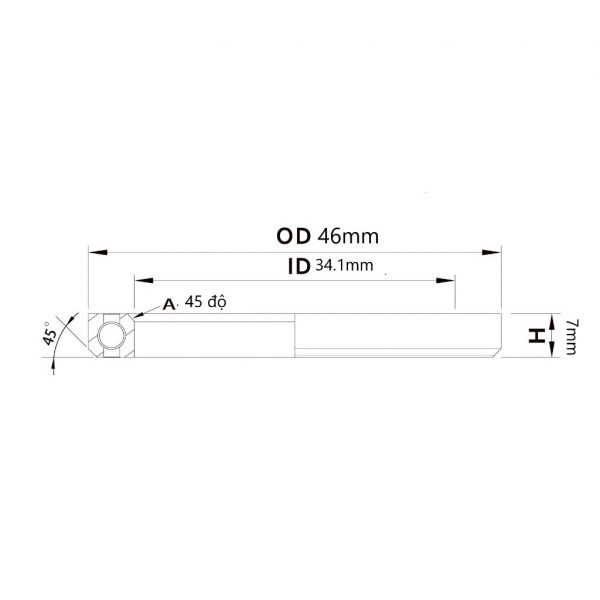 (HS-025) 46x34.1x7mm , 45°/45° Bạc đạn chén cổ TRIPEAK Headset Steel Bearing - Ảnh 8