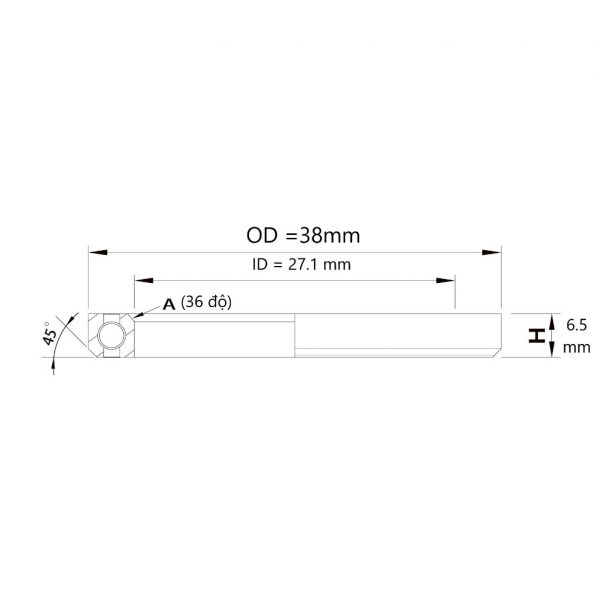 (HS-001) 38x27.1x6.5mm, 36°/45° Bạc đạn chén cổ TRIPEAK Headset Steel Bearing - Ảnh 8