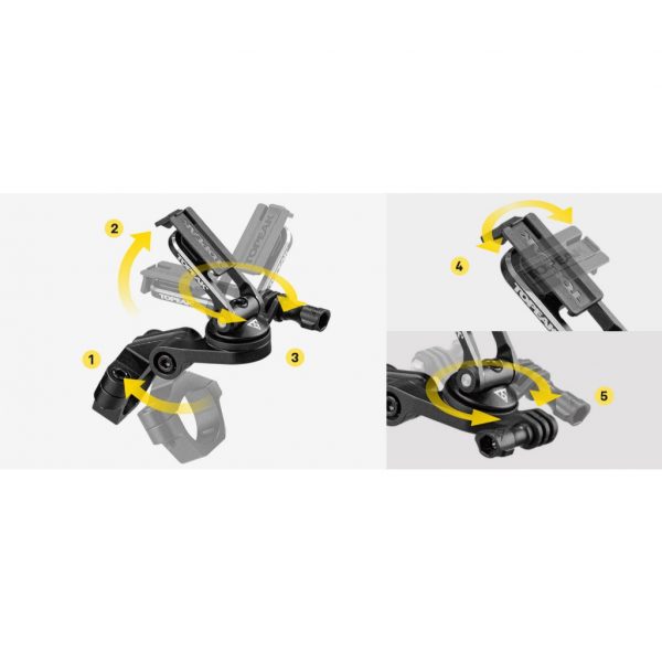Pát gắn đồng hồ kèm đèn dưới, gắn ghidong xe đạp, hiệu Topeak TC1038 Ridecase Mount Handlabar - Ảnh 3