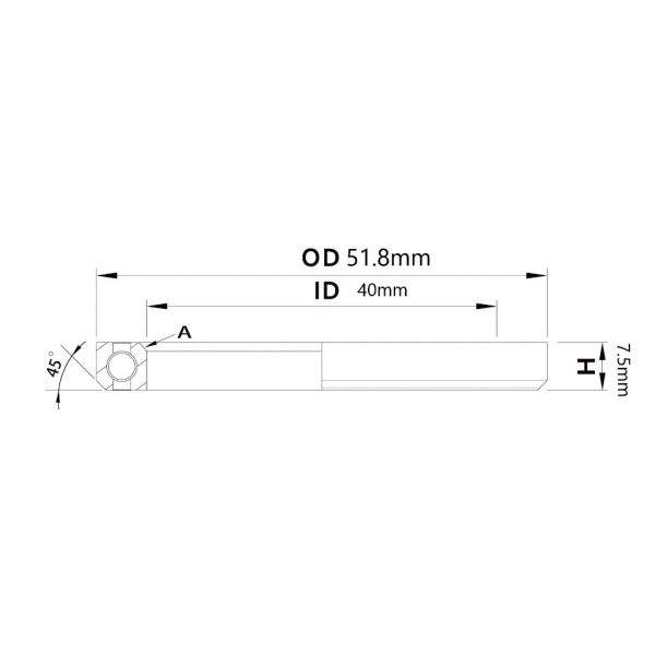 (HS-037) 51.8x40x7.5mm, 36°/45° Bạc đạn chén cổ TRIPEAK Headset Steel Bearing - Ảnh 8