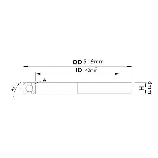(HS-041) 51.9x40x8mm, 45°/45° Bạc đạn chén cổ TRIPEAK Headset Steel Bearing - Ảnh 6