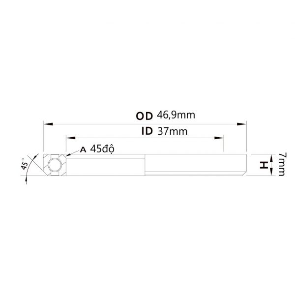 (HS-027) 46.9x37x7mm, 45°/45° Bạc đạn chén cổ TRIPEAK Headset Steel Bearing - Ảnh 7