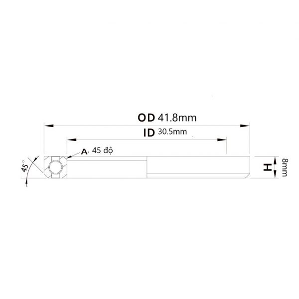 (HS-014) 41.8x30.1x8mm, 45°/45° Bạc đạn chén cổ TRIPEAK Headset Steel Bearing - Ảnh 6