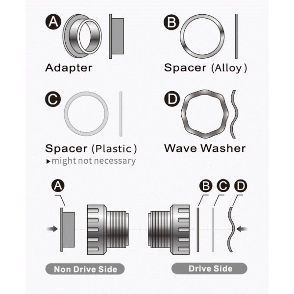 (BBV-091) TRIPEAK Adapter chuyển Shimano - Sram GXP (24mm - 22mm) - Ảnh 5